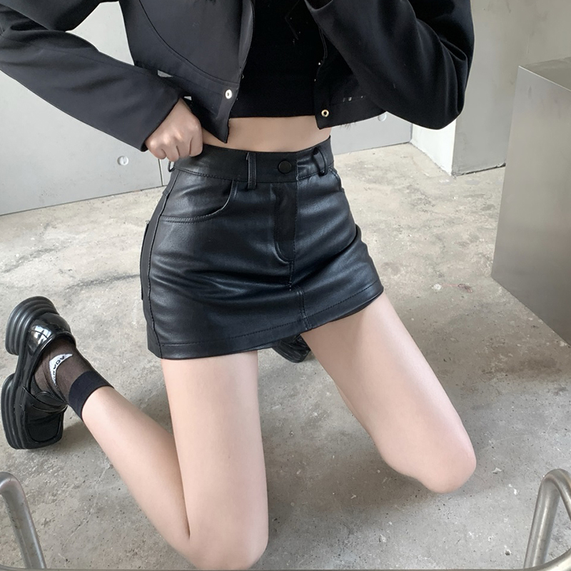 Chân Váy Da Lưng Cao Dáng Ôm Quyến Rũ Thời Trang retro Mỹ