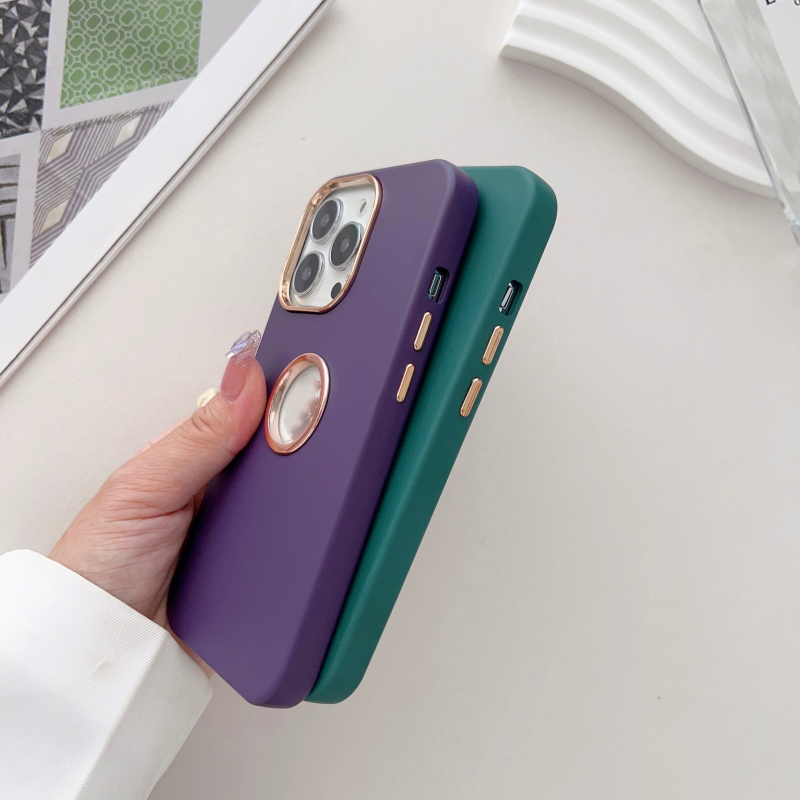 Ốp Điện Thoại Silicone Mềm Nhám Màu Trơn Chống Sốc / Rơi Vỡ / Vân Tay Có Vòng Đỡ Camera Cho iPhone 14 13 12 11 Pro Max 14 Plus