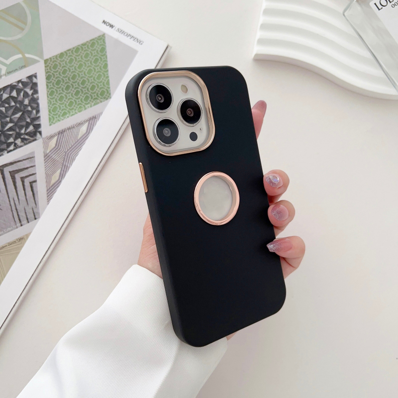 Ốp Điện Thoại Silicone Mềm Nhám Màu Trơn Chống Sốc / Rơi Vỡ / Vân Tay Có Vòng Đỡ Camera Cho iPhone 14 13 12 11 Pro Max 14 Plus