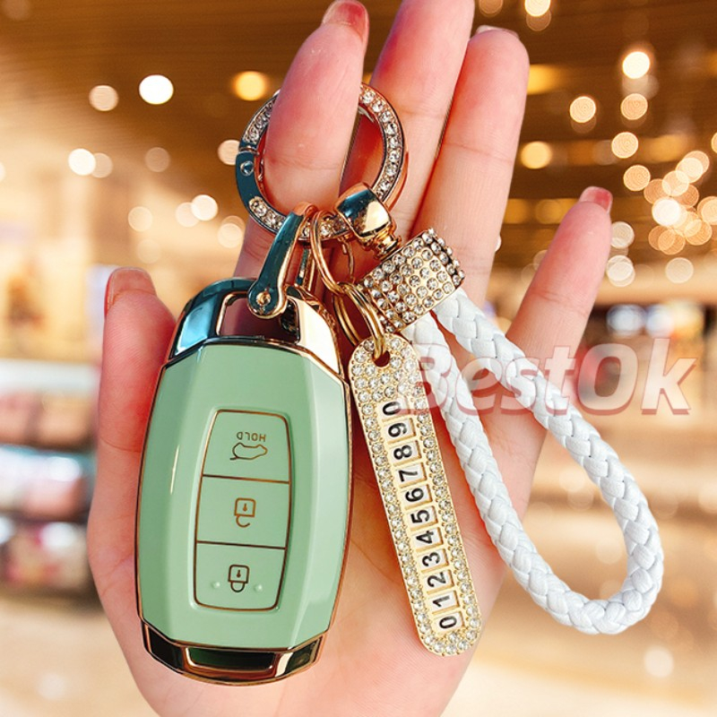 Bao da cho chìa khoá Accent/ KoNa/ Santafe 2018-2019/ 2020/ 2021-2022 Hyundai Accent 2021 chống xước chống va đập