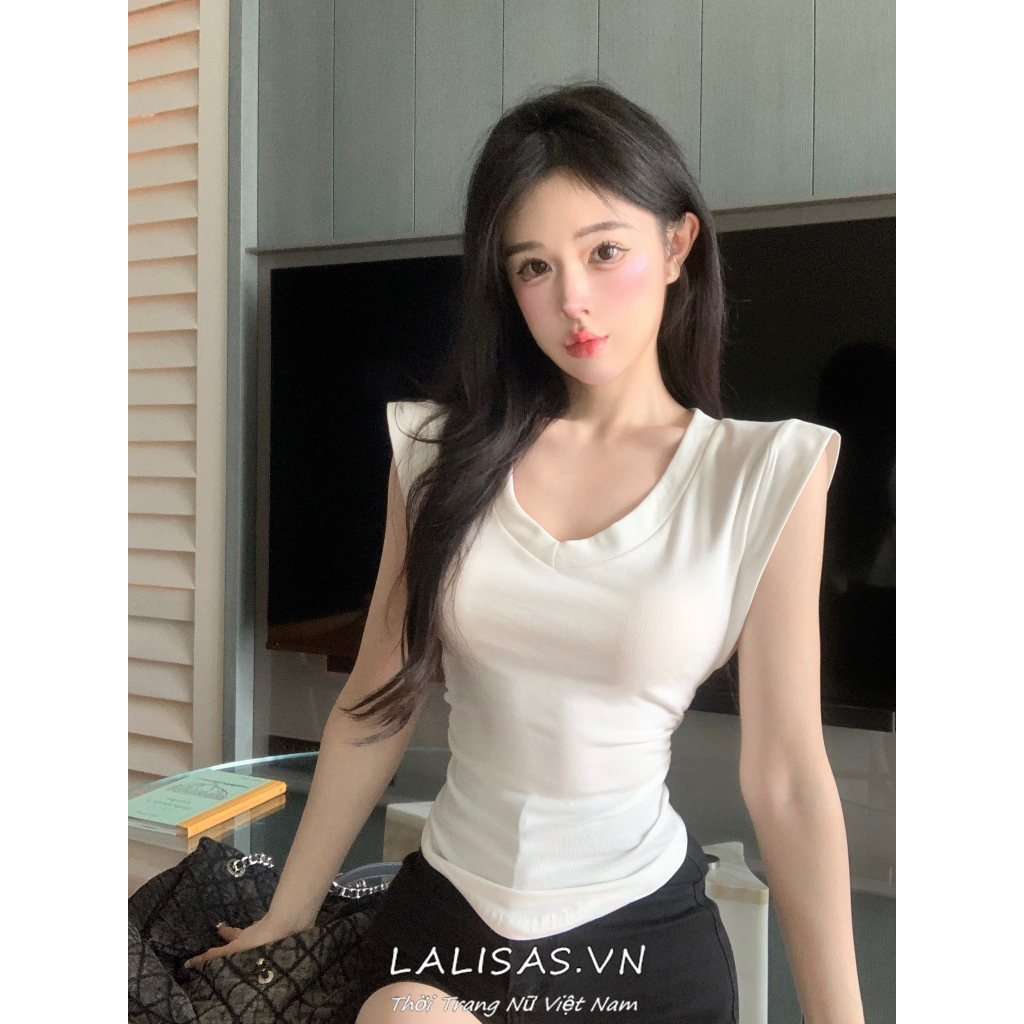 Áo Thun Tay Ngắn Cổ Chữ V Màu Trơn Quyến Rũ Dành Cho Nữ