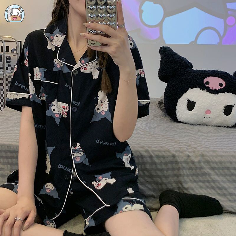 Bộ đồ ngủ FDS họa tiết gấu dâu hoạt hình dễ thương thời trang mùa hè dành cho nữ