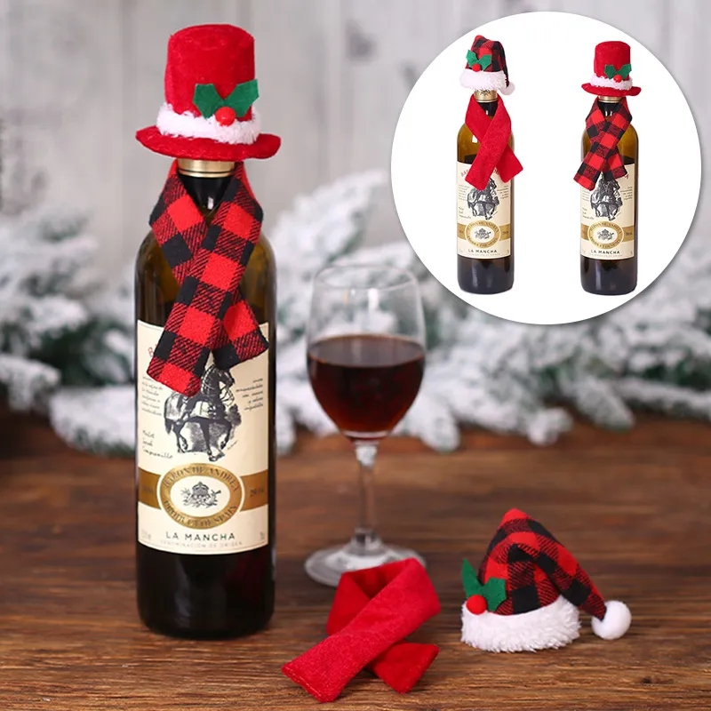 Vỏ Bọc Chai Rượu Chống Bụi Hình Ông Già Noel Trang Trí Giáng Sinh Năm Mới 2023