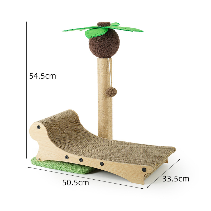 CATTREE Cây dừa cào móng cho mèo - Ghế bãi biển cây dừa Cào móng Sisal 4 mùa cho mèo