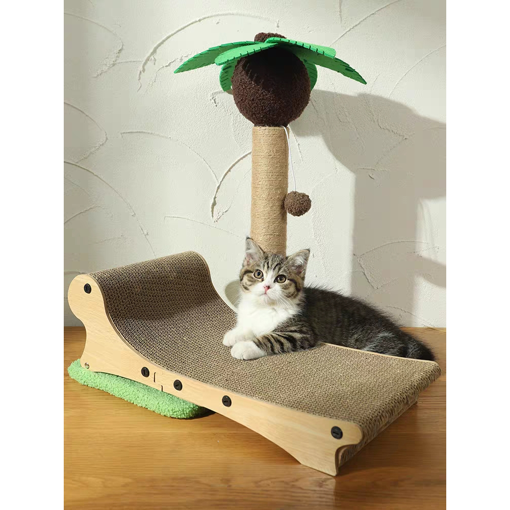 CATTREE Cây dừa cào móng cho mèo - Ghế bãi biển cây dừa Cào móng Sisal 4 mùa cho mèo
