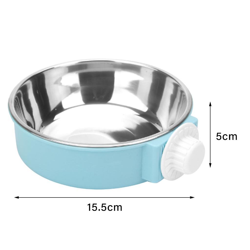 Bát ăn gắn chuồng cho chó mèo hình tròn - Bát ăn treo chuồng Thép Không Gỉ Có Thể Tháo Rời