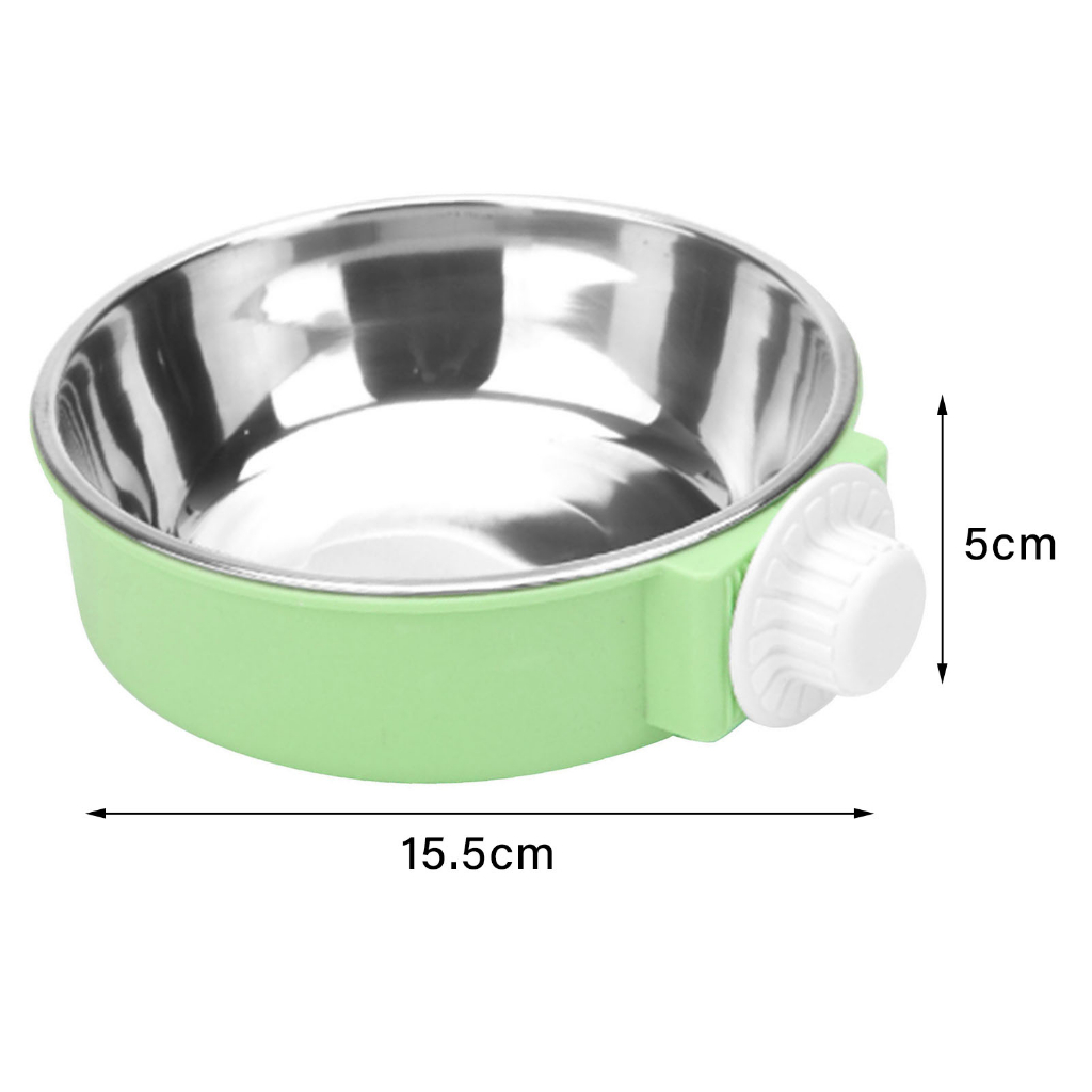 Bát ăn gắn chuồng cho chó mèo hình tròn - Bát ăn treo chuồng Thép Không Gỉ Có Thể Tháo Rời