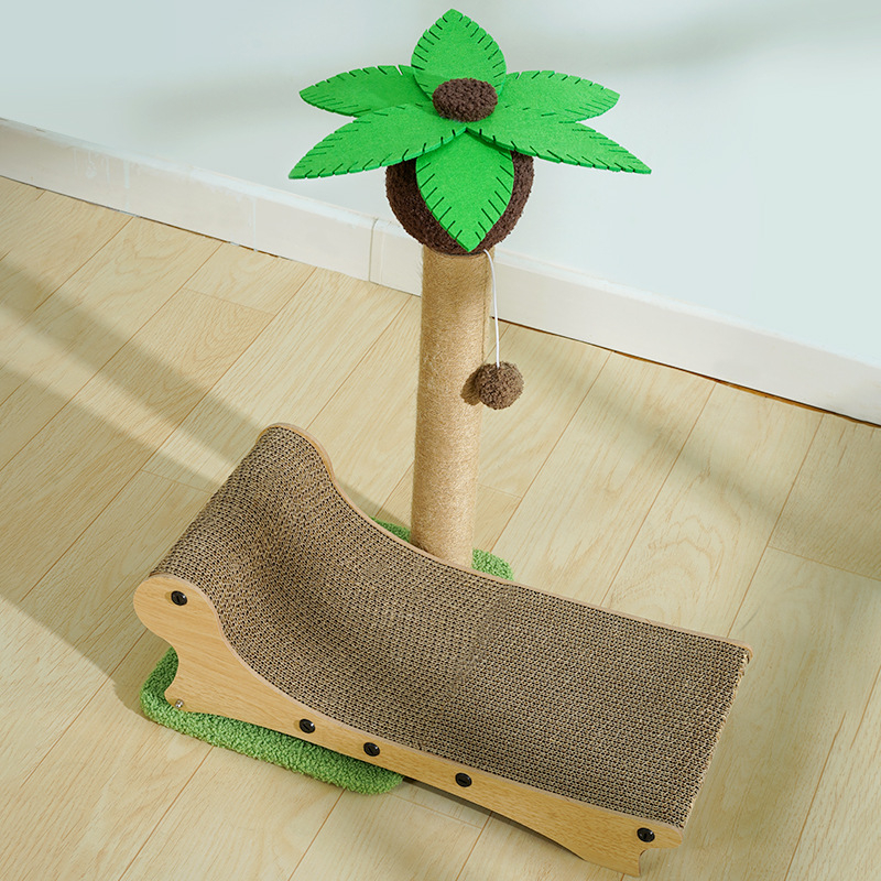 CATTREE Cây dừa cào móng cho mèo - Ghế bãi biển cây dừa Cào móng Sisal 4 mùa cho mèo