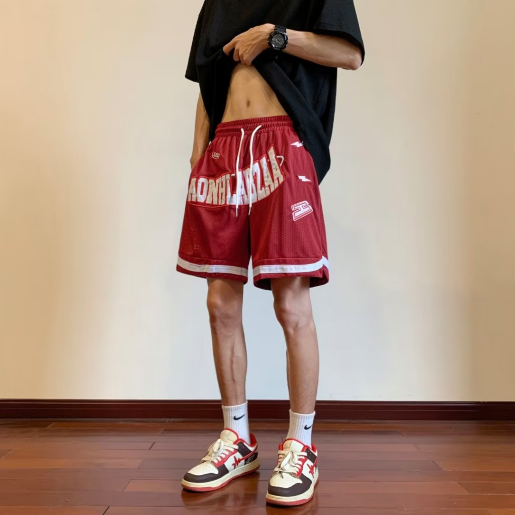 Quần Short Thể Thao Nam Thêu Chữ M-3XL