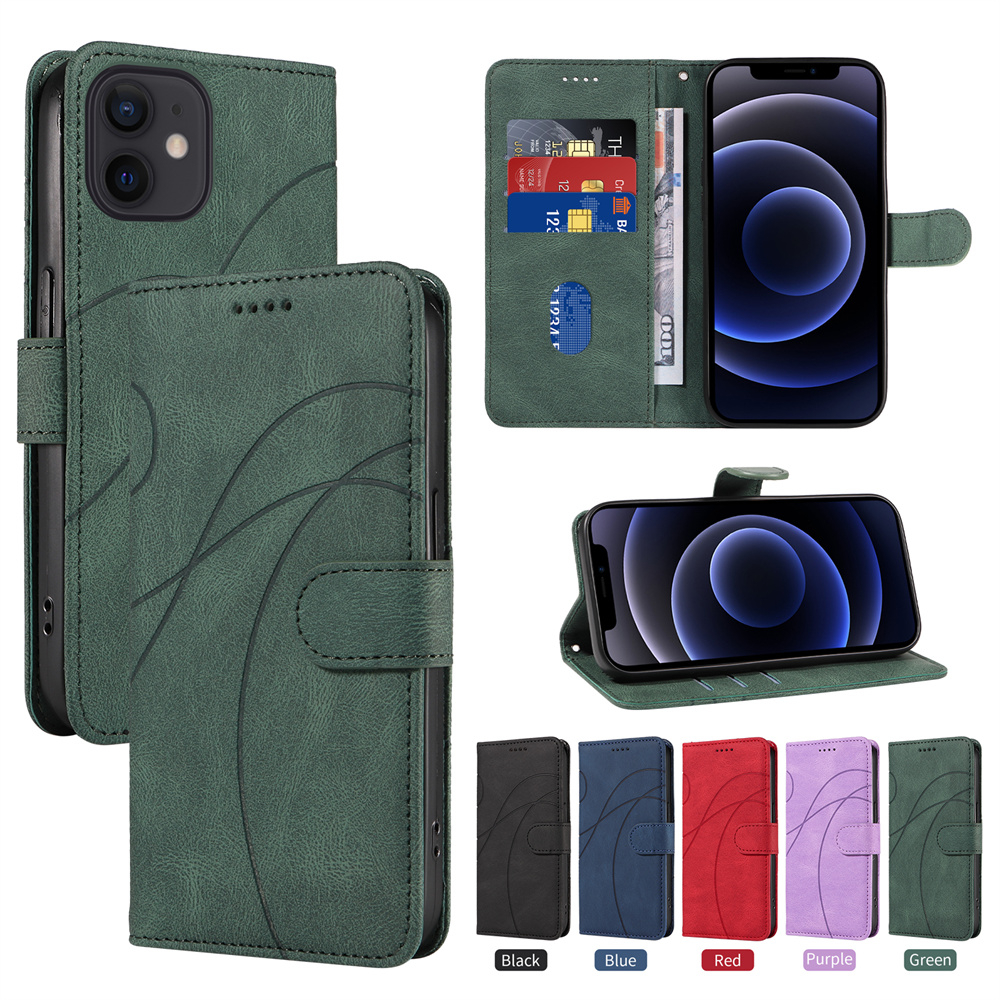 Ốp Điện Thoại Da Nắp Gập Sang Trọng Có Ngăn Đựng Thẻ Cho iPhone 12 Mini 11 Pro X XS Max XR