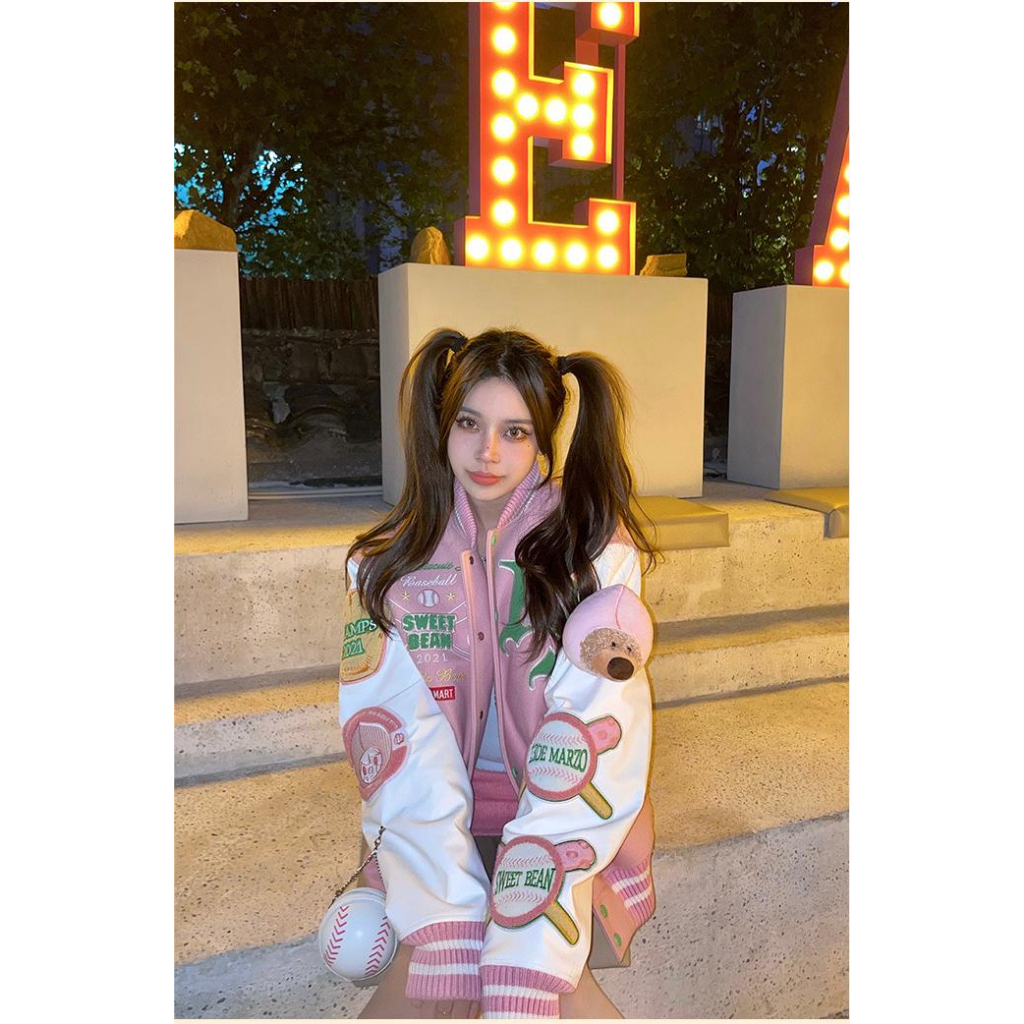 Áo Khoác Bóng Chày Thêu Họa Tiết Đường Phố Mỹ S15 Thời Trang Cá Tính