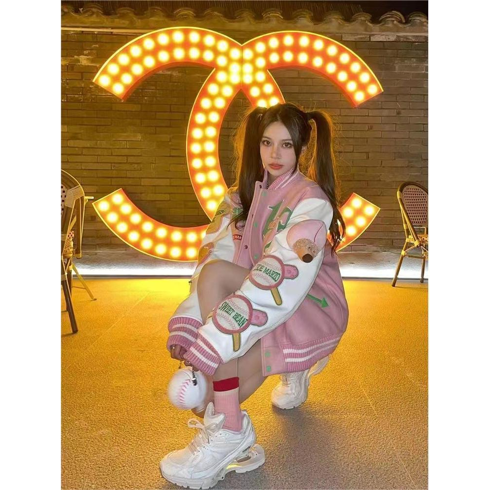 Áo Khoác Bóng Chày Thêu Họa Tiết Đường Phố Mỹ S15 Thời Trang Cá Tính