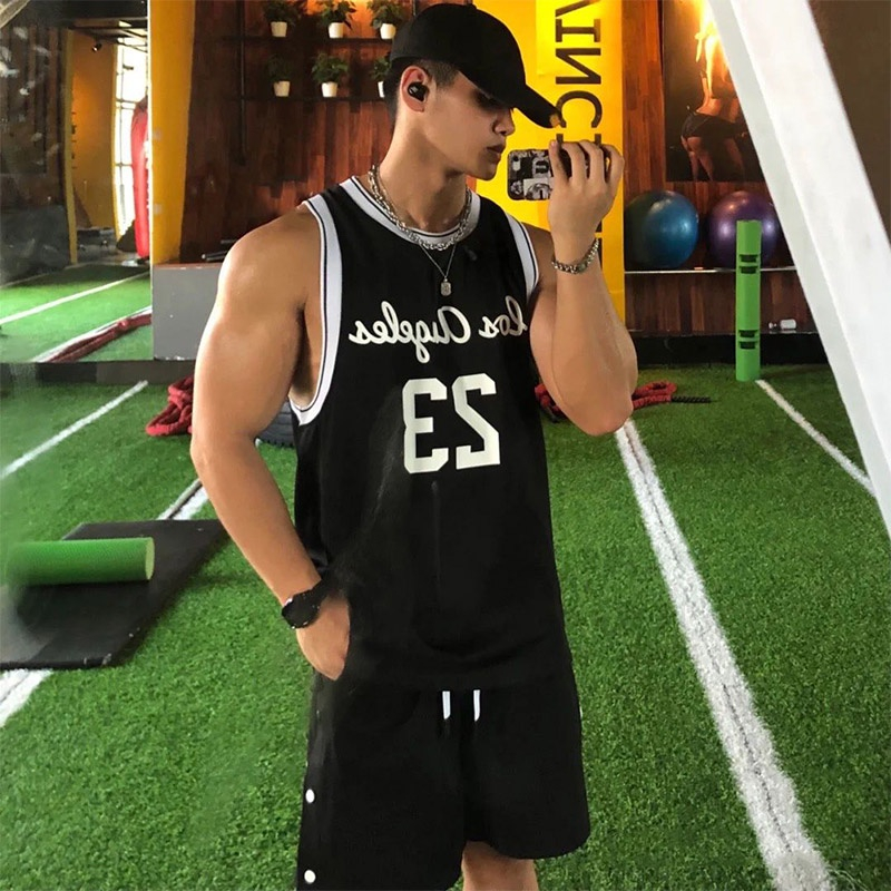 Áo Bóng Rổ Không Tay Thiết Kế Mới Chất Liệu Nhanh Khô Cao Cấp Thời Trang Dành Cho Nam 23