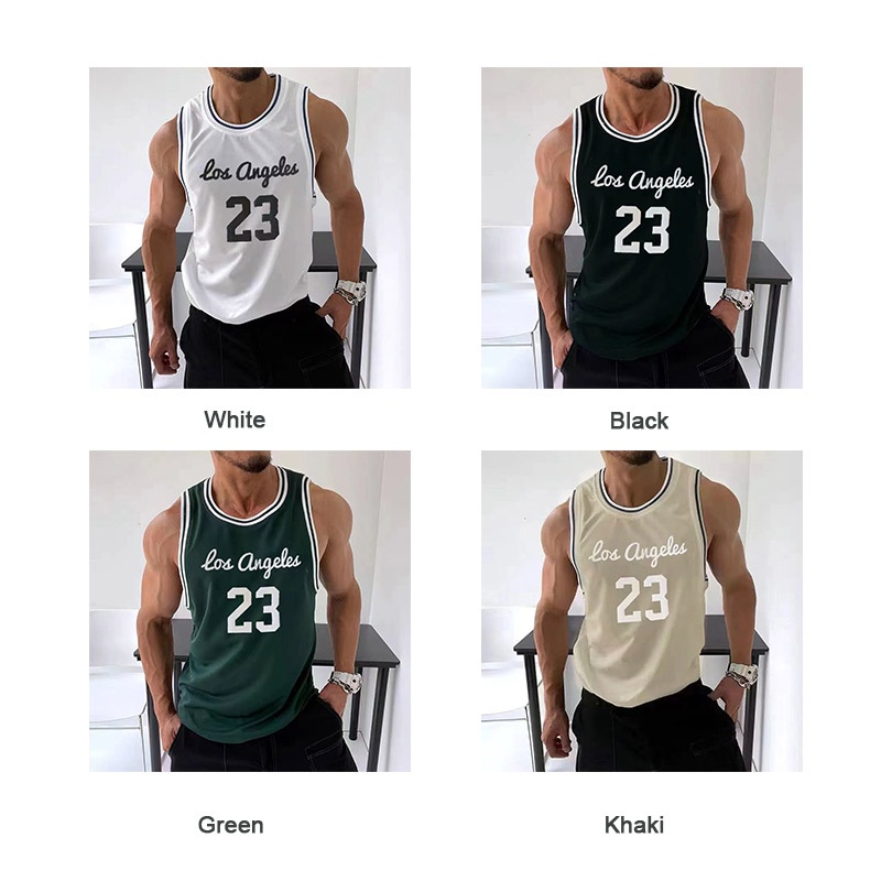 Áo Bóng Rổ Không Tay Thiết Kế Mới Chất Liệu Nhanh Khô Cao Cấp Thời Trang Dành Cho Nam 23