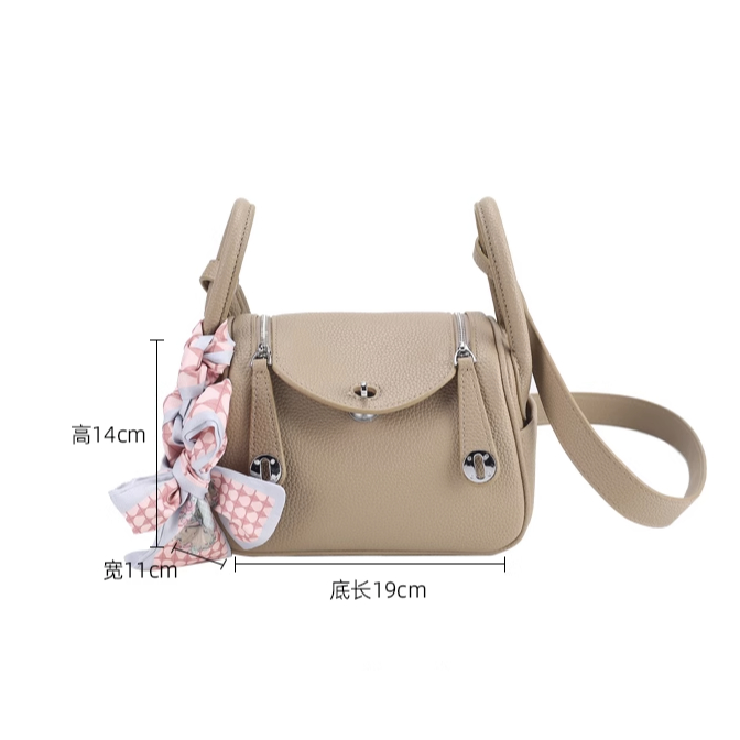 Túi Xách Da Bò Thật Cao Cấp 19cm Phối Khóa Bạc Thời Trang 2023777777