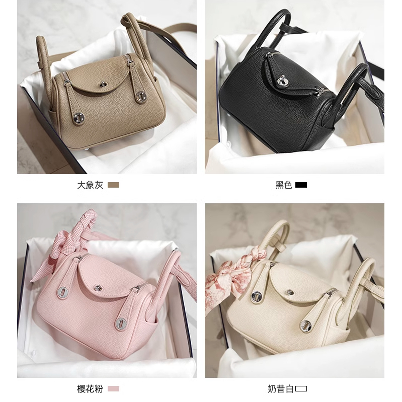 Túi Xách Da Bò Thật Cao Cấp 19cm Phối Khóa Bạc Thời Trang 2023777777