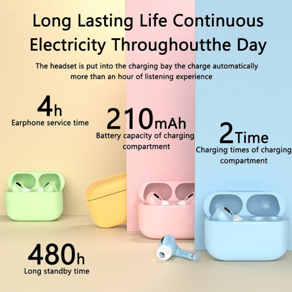 Macaron Bluetooth Earphone Headset Ture Wireless Earbuds Waterproof Music Earpiece Sport Earbuds