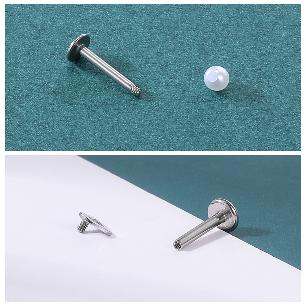 Khuyên xỏ cơ thể bằng thép không gỉ đính đá màu sắc 6/8mm