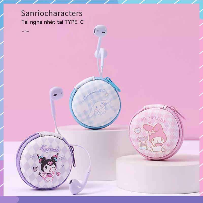 Sanrio Joint Tai Nghe Nhét Tai TYPE-C Có Dây Nhiều Màu Kèm Túi Đựng Cho Điện Thoại / Máy Tính