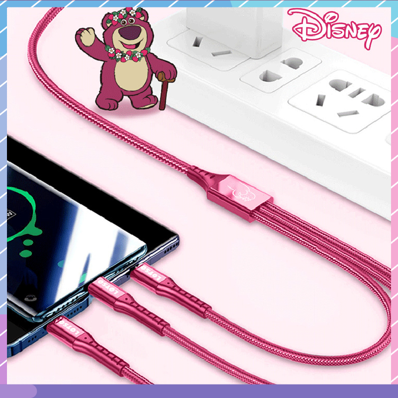 Dây Cáp Sạc Nhanh Ba Khớp Nối Disney 66W Bằng nylon Bện / Dài Đa Năng