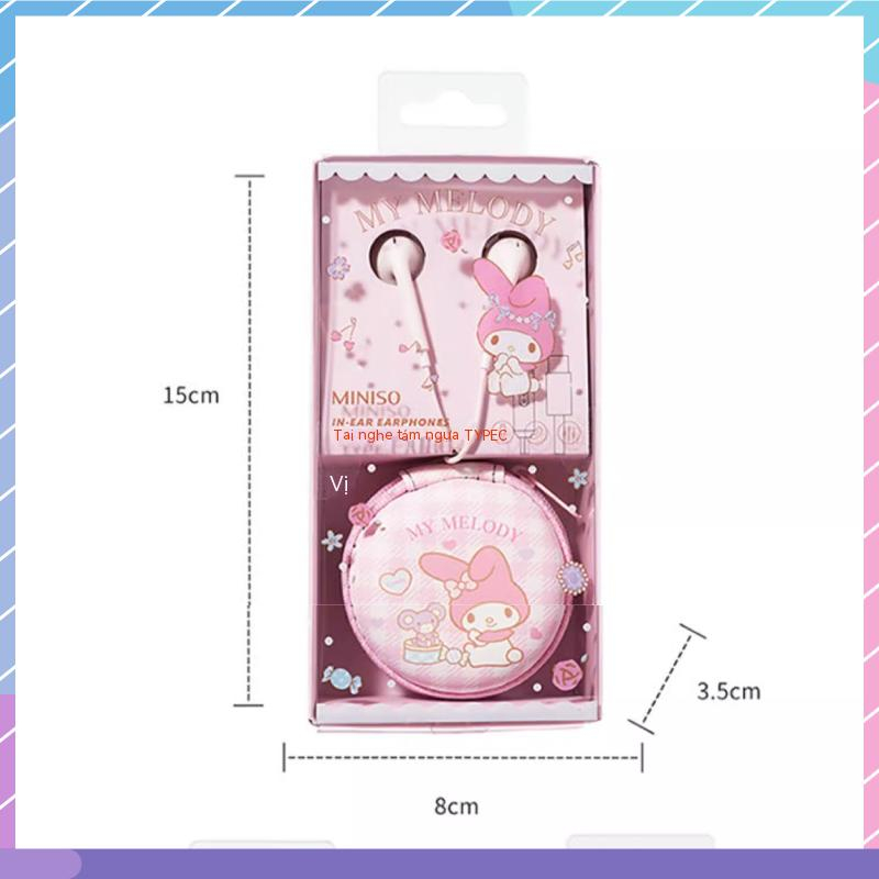 Sanrio Joint Tai Nghe Nhét Tai TYPE-C Có Dây Nhiều Màu Kèm Túi Đựng Cho Điện Thoại / Máy Tính