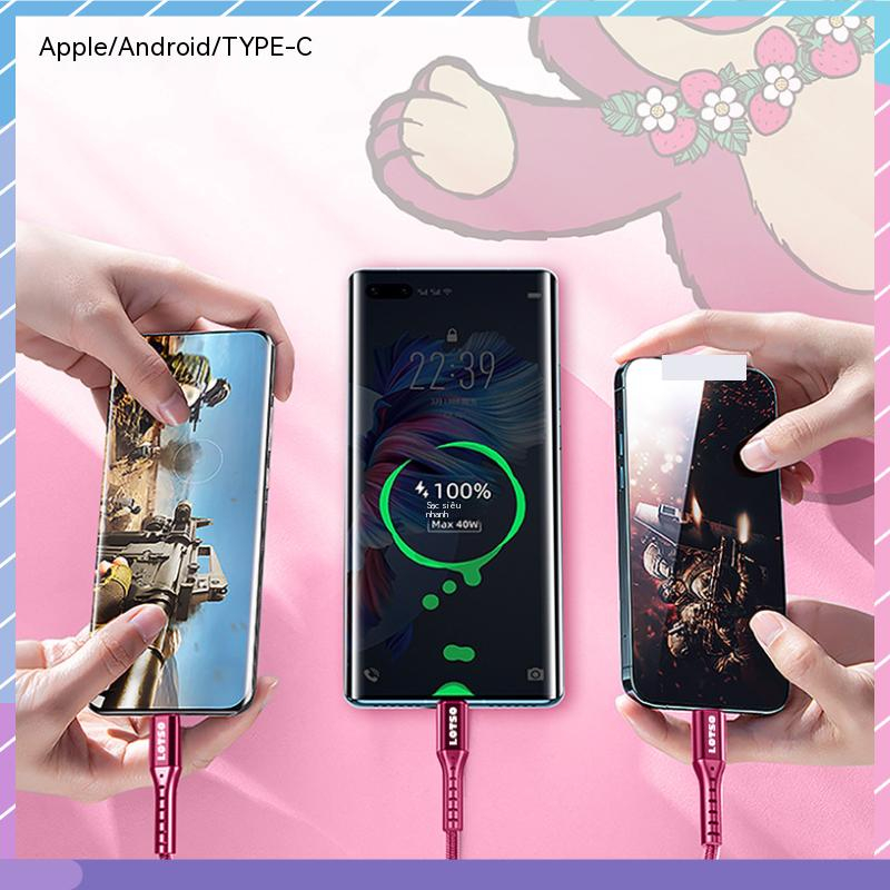 Dây Cáp Sạc Nhanh Ba Khớp Nối Disney 66W Bằng nylon Bện / Dài Đa Năng
