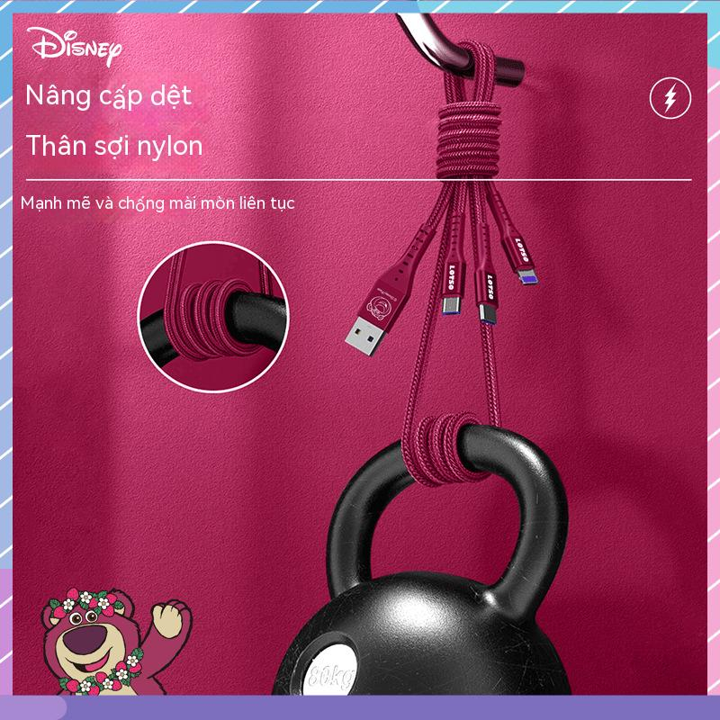 Dây Cáp Sạc Nhanh Ba Khớp Nối Disney 66W Bằng nylon Bện / Dài Đa Năng
