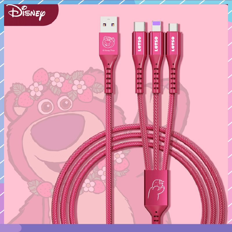 Dây Cáp Sạc Nhanh Ba Khớp Nối Disney 66W Bằng nylon Bện / Dài Đa Năng