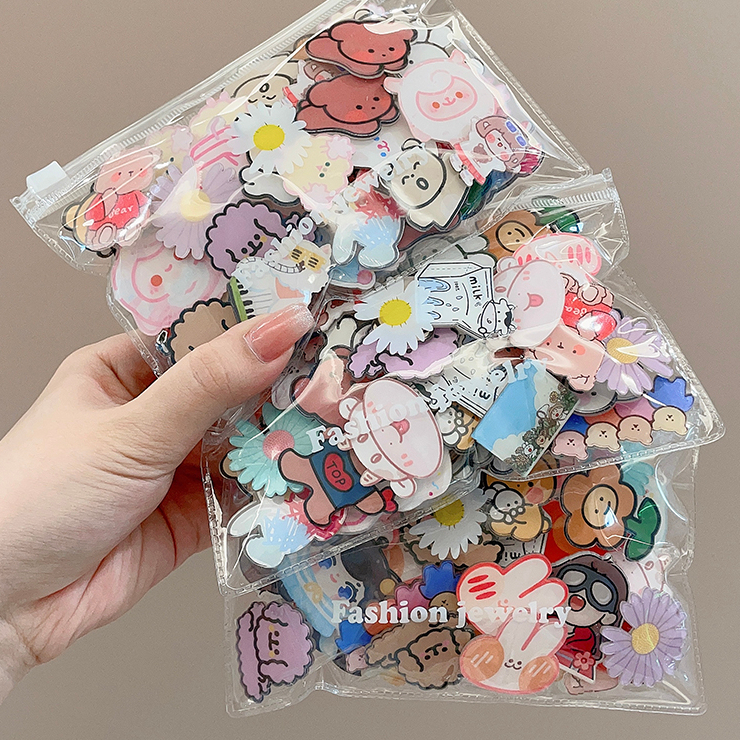 Set 4-10 Trâm Cài Áo Họa Tiết Hoạt Hình Phong Cách Hàn Quốc Xinh Xắn