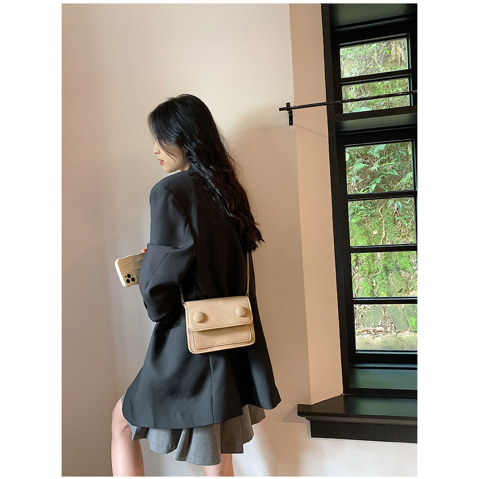 Alphaz Túi Đeo Chéo Da PU Dáng Vuông Phong Cách Hàn Quốc Thời Trang Cho Nữ