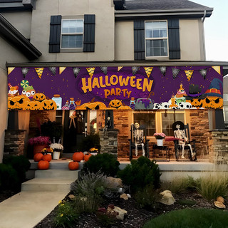 Băng rôn họa tiết halloween 200 * 40cm trang trí tiệc