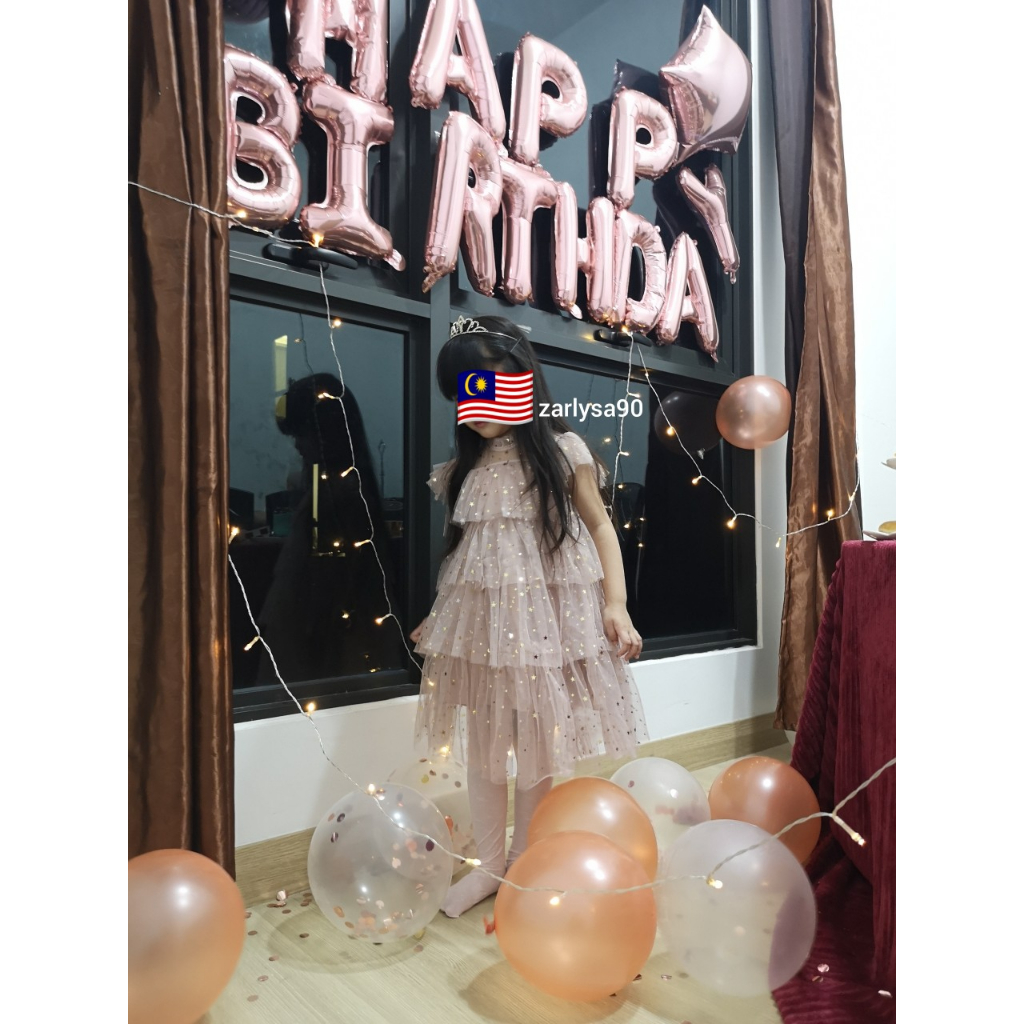 Váy công chúa không tay phối ren ngôi sao lấp lánh dành cho bé gái