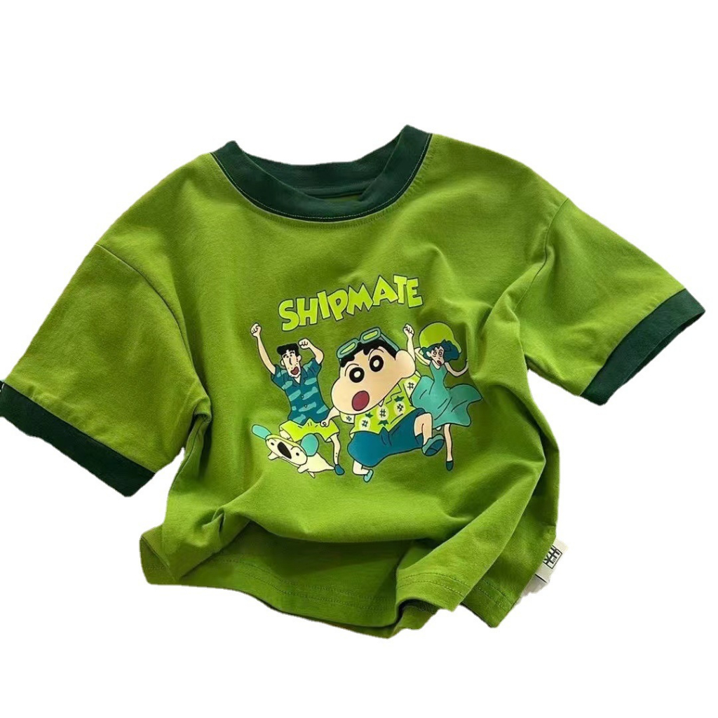 Sun baby Phim hoạt hình của ute singrayon eshinchan in mẫu mùa hè dành cho trẻ em ngắn tay-áo sơ mi