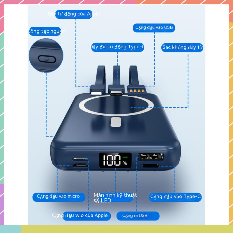 Cục Sạc Nhanh Không Dây 10000Mah Có Nam Châm