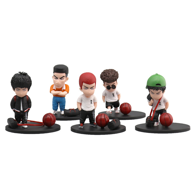 Set 5 Mô Hình Nhân Vật Hoạt Hình Slam Dunk 8.5cm Trang Trí