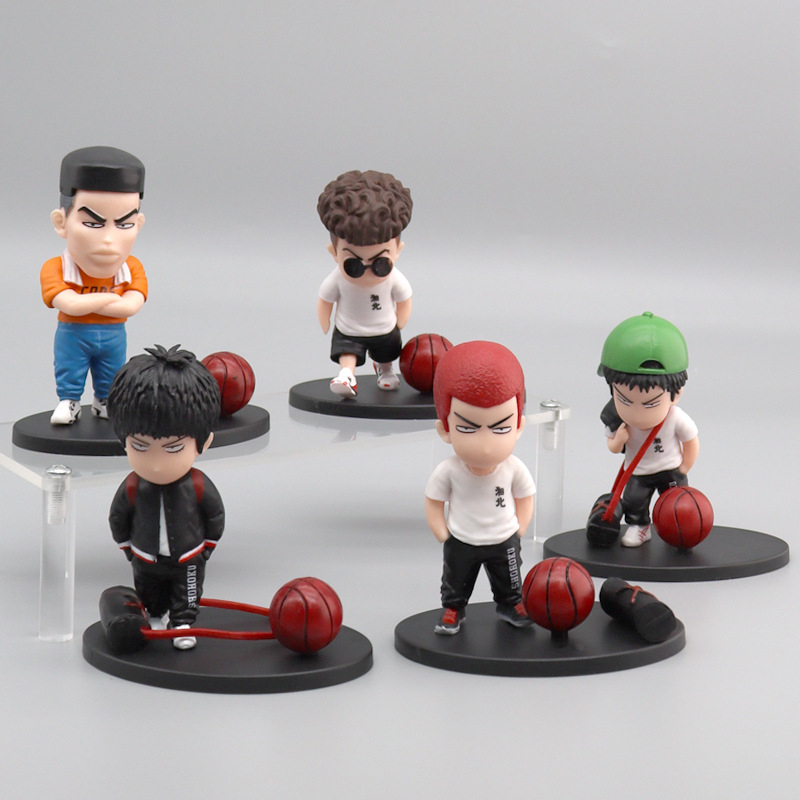 Set 5 Mô Hình Nhân Vật Hoạt Hình Slam Dunk 8.5cm Trang Trí