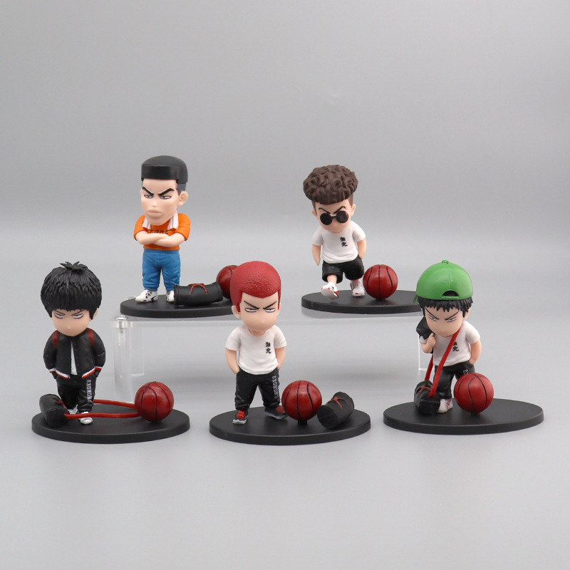 Set 5 Mô Hình Nhân Vật Hoạt Hình Slam Dunk 8.5cm Trang Trí