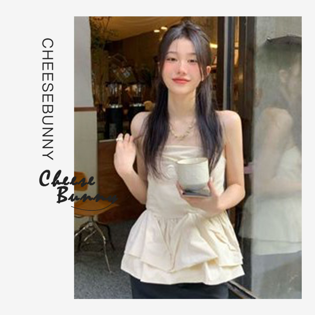 Cheesebunny Áo Ống Ngắn Không Tay Thời Trang Mùa Hè Quyến Rũ Dễ Phối Đồ Cho Nữ