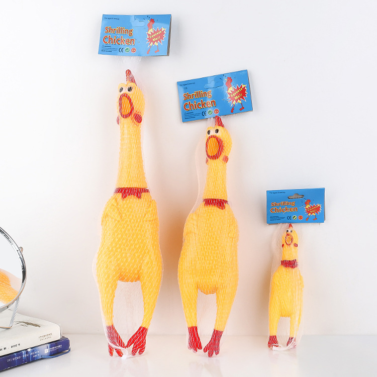 * Gà Bóp Biết Kêu Shrilling Chicken, Phát Ra La Hét Tiếng Gà Ngộ Nghĩnh - Đồ Chơi Chó Mèo - Bộ Sản Phẩm Đồ Bóp Giảm Stress MARGIE T.