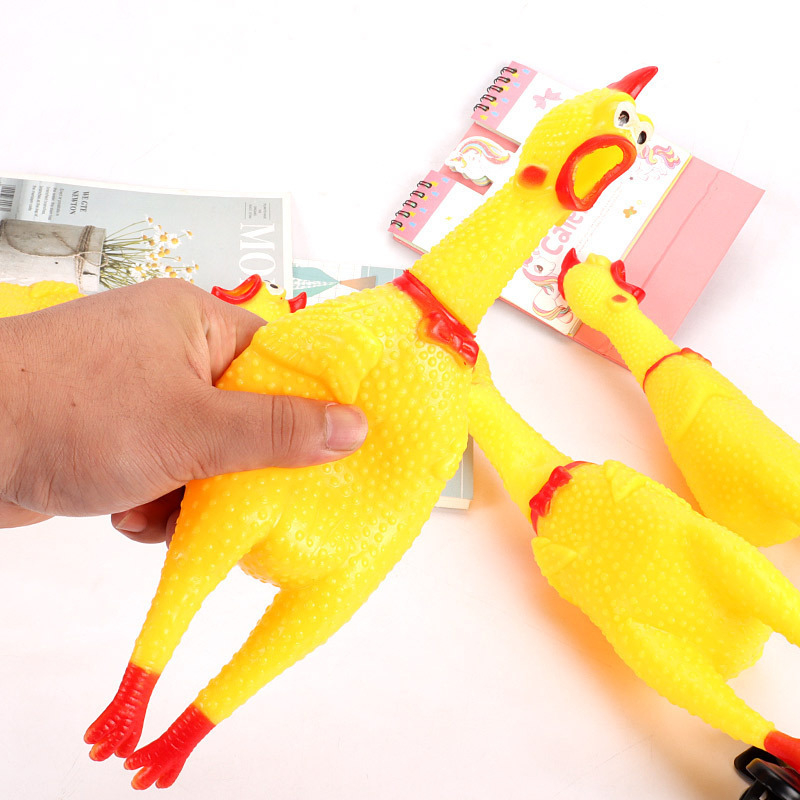 * Gà Bóp Biết Kêu Shrilling Chicken, Phát Ra La Hét Tiếng Gà Ngộ Nghĩnh - Đồ Chơi Chó Mèo - Bộ Sản Phẩm Đồ Bóp Giảm Stress MARGIE T.