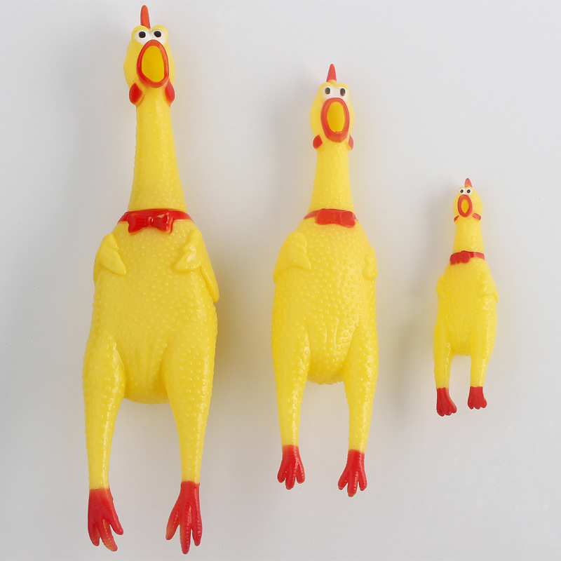 * Gà Bóp Biết Kêu Shrilling Chicken, Phát Ra La Hét Tiếng Gà Ngộ Nghĩnh - Đồ Chơi Chó Mèo - Bộ Sản Phẩm Đồ Bóp Giảm Stress MARGIE T.