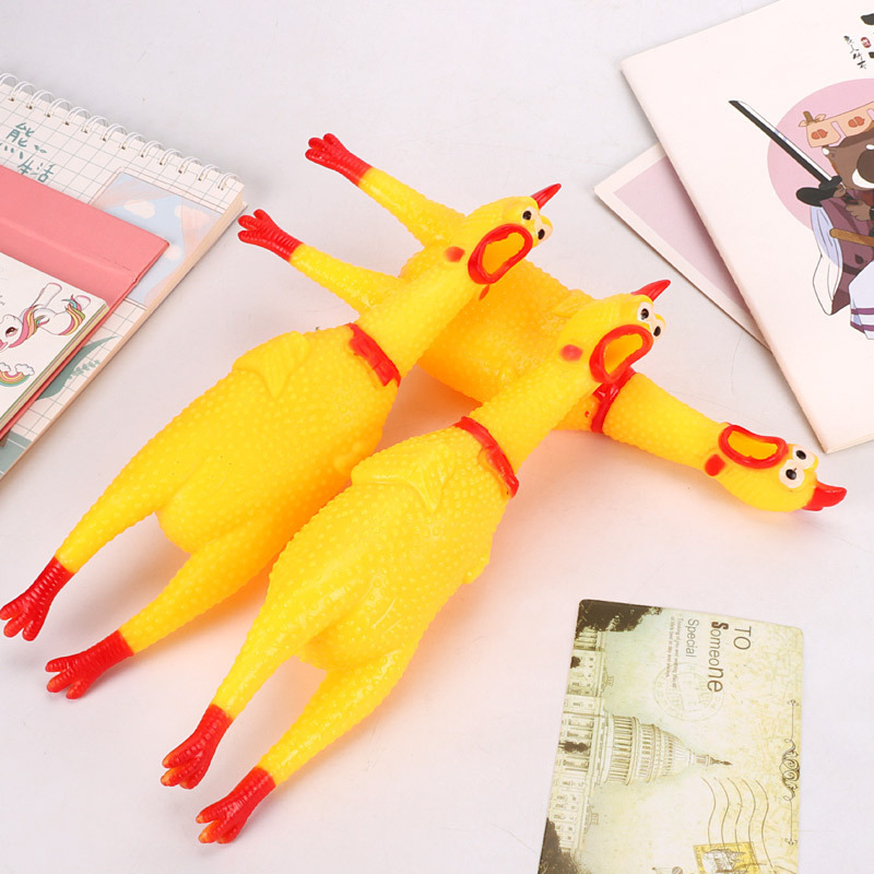 * Gà Bóp Biết Kêu Shrilling Chicken, Phát Ra La Hét Tiếng Gà Ngộ Nghĩnh - Đồ Chơi Chó Mèo - Bộ Sản Phẩm Đồ Bóp Giảm Stress MARGIE T.