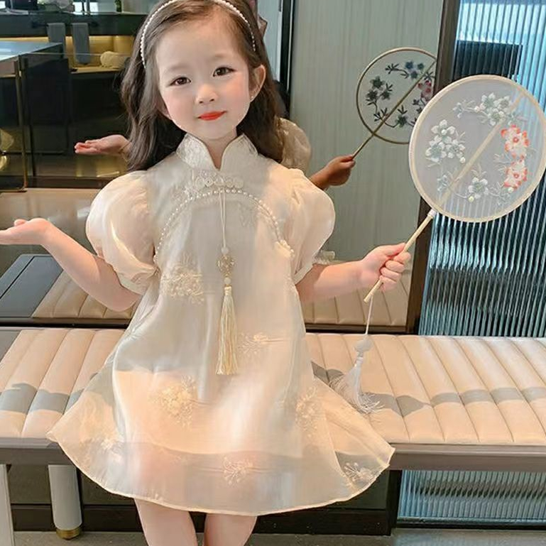 Đầm Sườn Xám Phong Cách Trung Hoa Thời Trang Mùa Hè 2023 Mới Cho Bé Gái