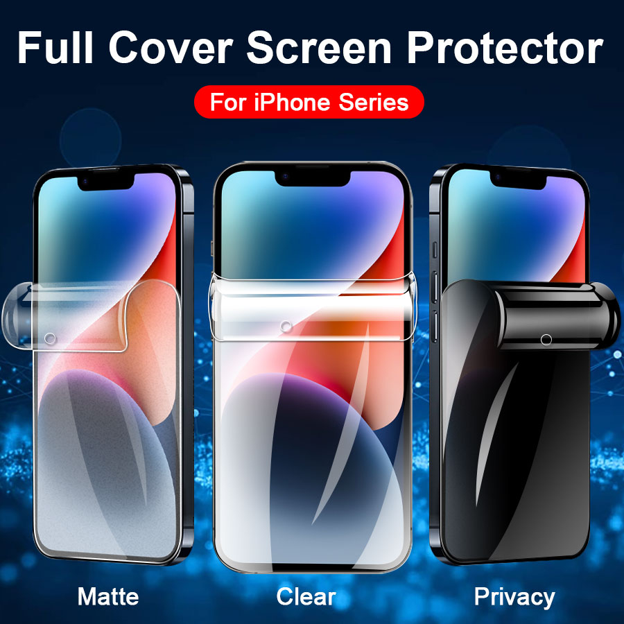 Miếng dán PPF bảo vệ màn hình chống trầy thích hợp cho iPhone 15 14 13 12 Mini 11 Pro XR X XS Max 7 8 6 6s Plus SE 2020 Chống Nhìn Trộm Chống Vân Tay bảo vệ mắt Clear Matte Anti Blue Green Light Bảo vệ màn hình