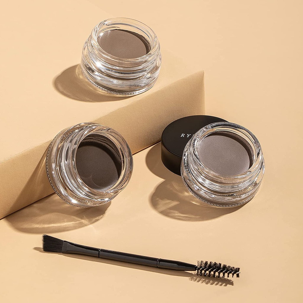 RYNLUNA Gel kẻ mày hai đầu không thấm nước và lâu dài cọ lông mày 3.5g