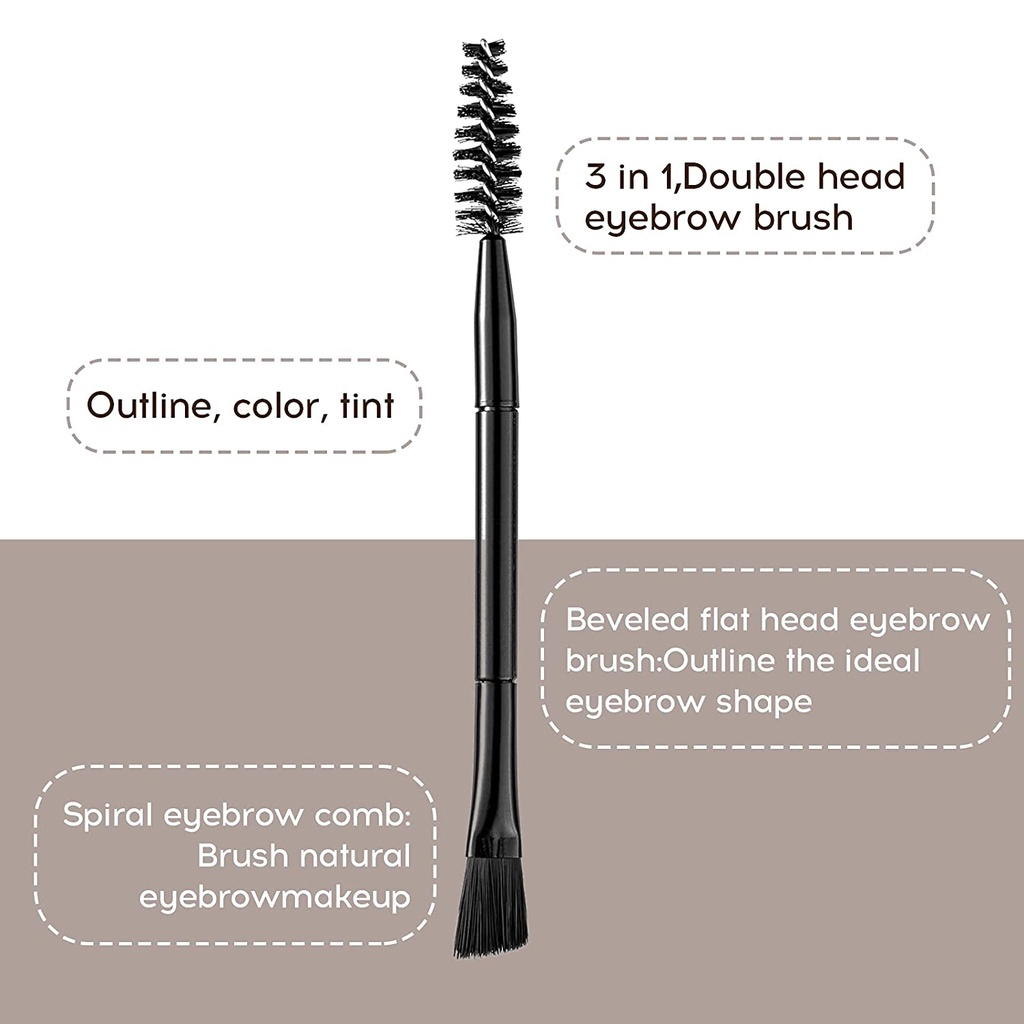 RYNLUNA Gel kẻ mày hai đầu không thấm nước và lâu dài cọ lông mày 3.5g