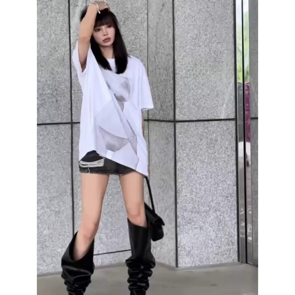 Áo Thun Ngắn Tay Dáng Ôm Thời Trang Mùa Hè Hàn Quốc Dành Cho Nữ