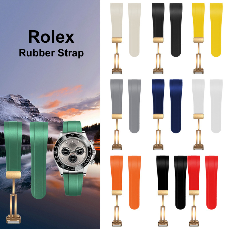 Dây Đeo Đồng Hồ Bằng Cao Su Silicone Mềm Cong 22mm Chống Nước Cho Rolex Submariner Ghost