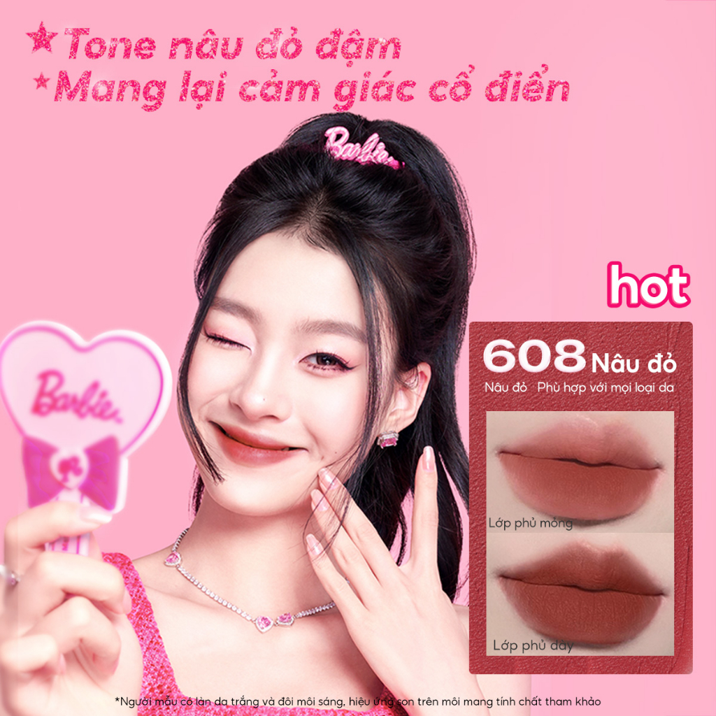 Son mousse COLORKEY Barbie lì mịn trang điểm ngọt ngào