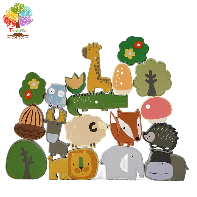 Đồ Chơi Xếp Chồng Lên Nhau Hình Động Vật Bằng Gỗ Giáo Dục Theo Phương Pháp Montessori Cho Bé